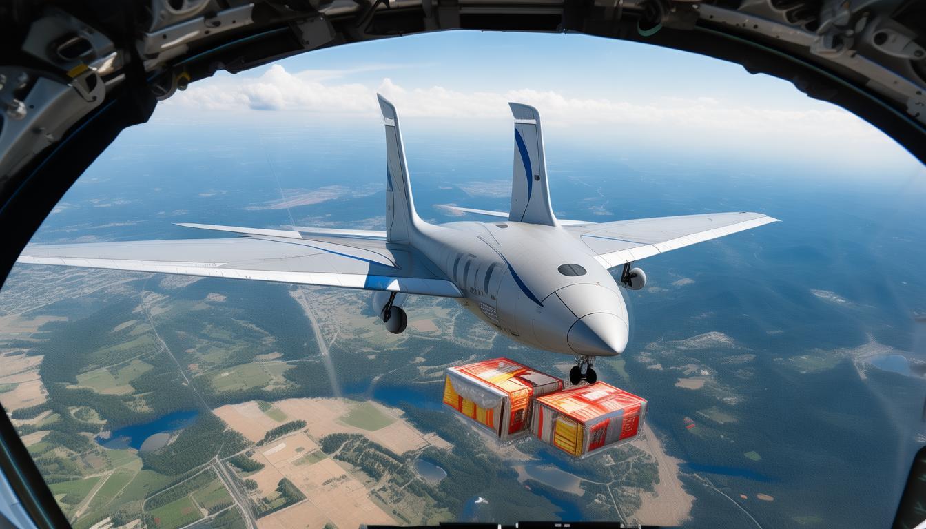 TP1000无人运输机首飞成功,智能空投功能成为亮点_无人空投小飞机_空投无人机