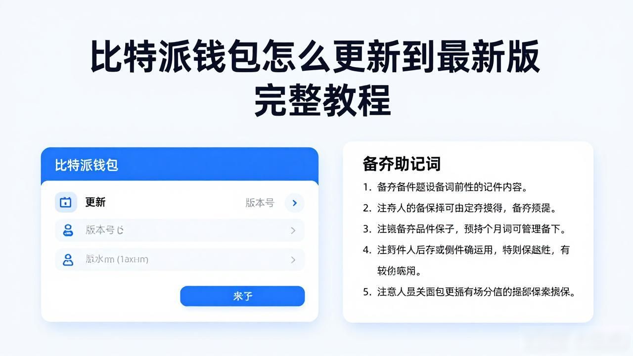 比特派钱包怎么更新到最新版 完整教程