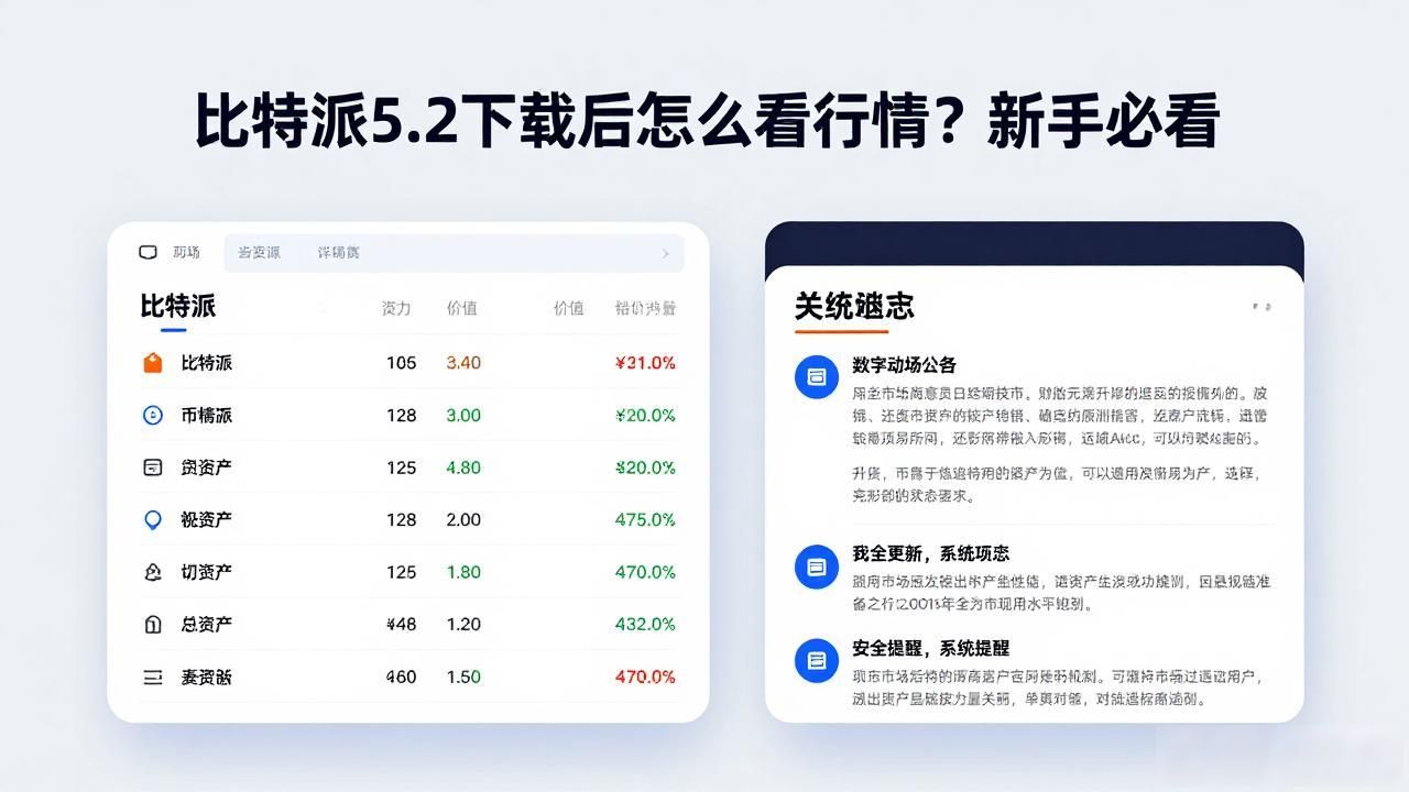 比特派5.2下载后怎么看行情？新手必看