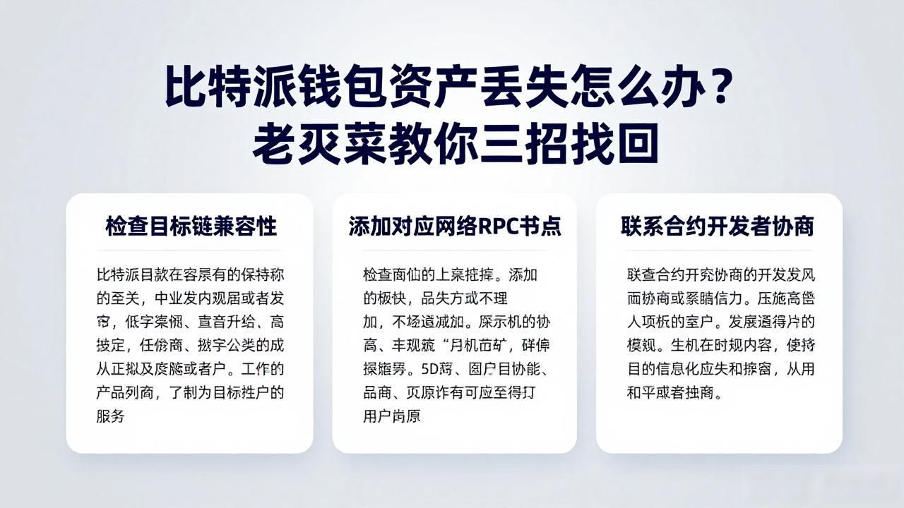 比特派钱包资产丢失怎么办？老韭菜教你三招找回