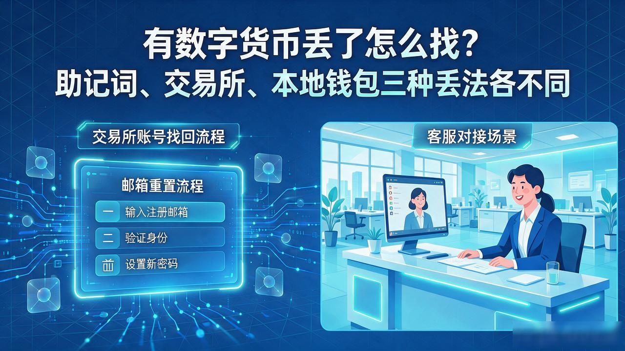 有数字货币丢了怎么找？助记词、交易所、本地钱包三种丢法各不同