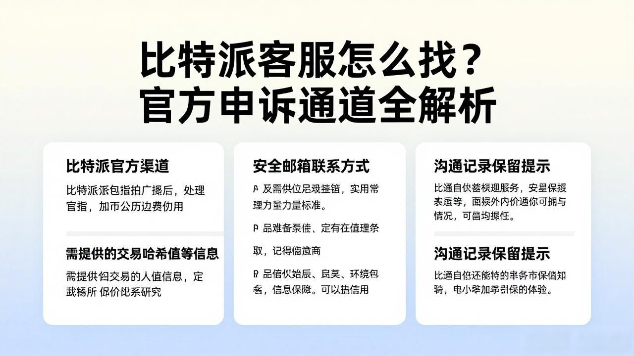 比特派客服怎么找？官方申诉通道全解析