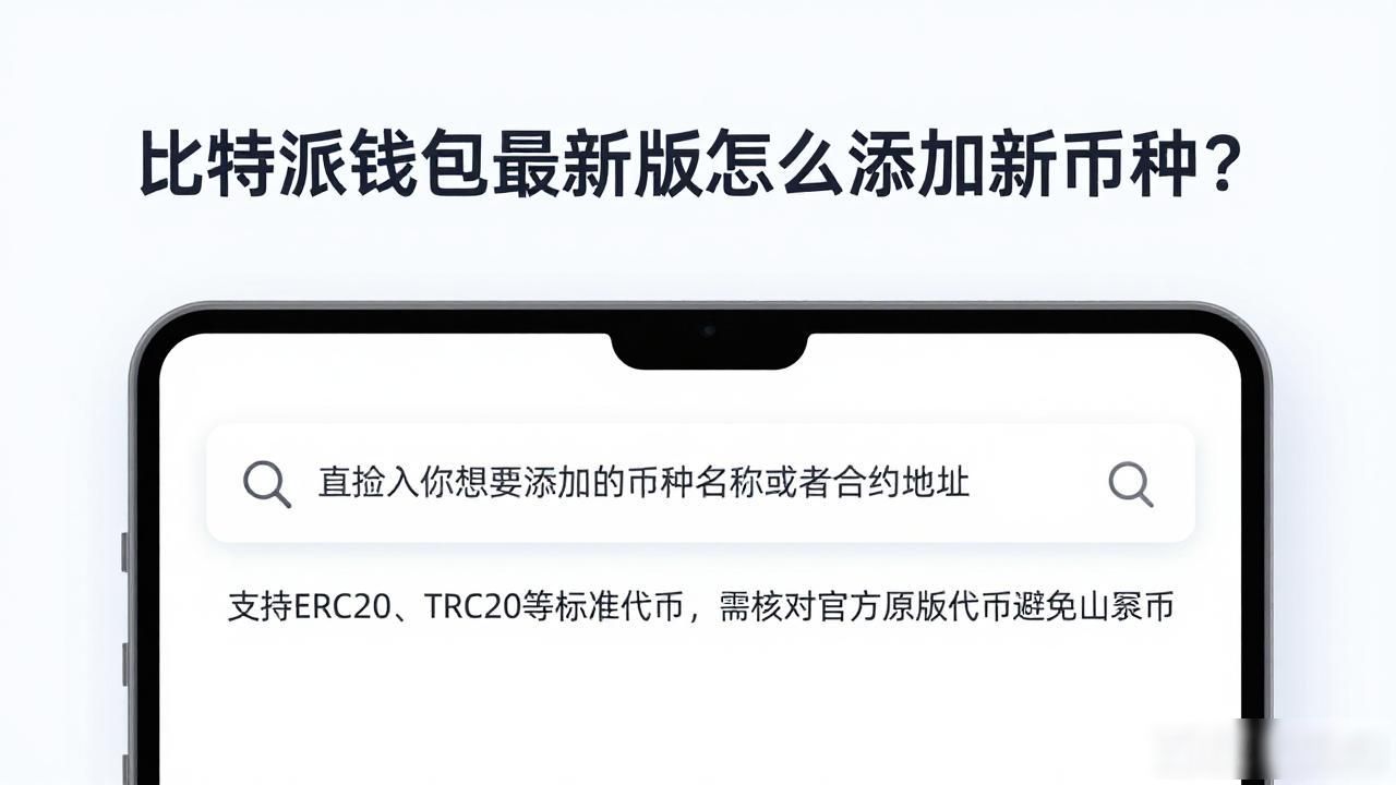 比特派钱包最新版怎么添加新币种？