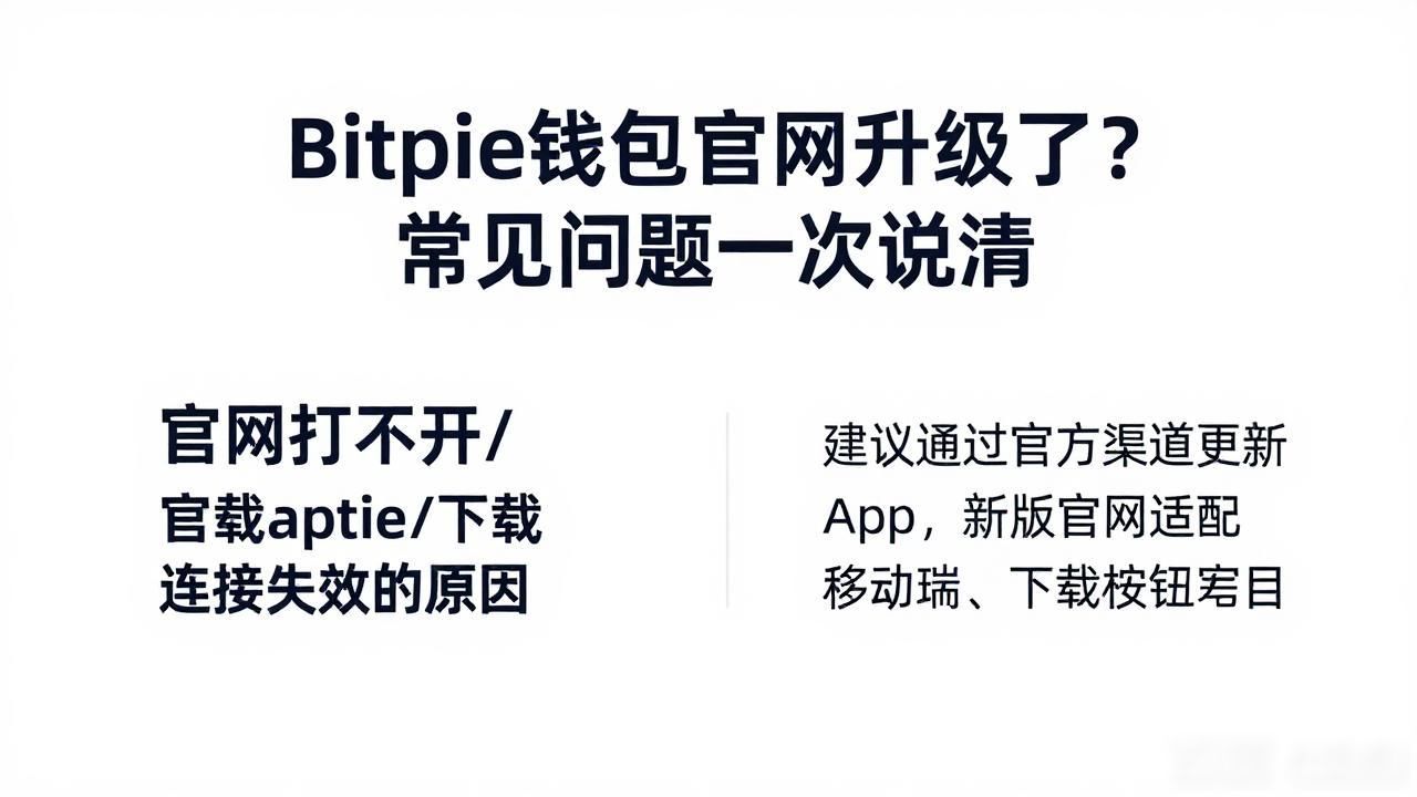 Bitpie钱包官网升级了？常见问题一次说清